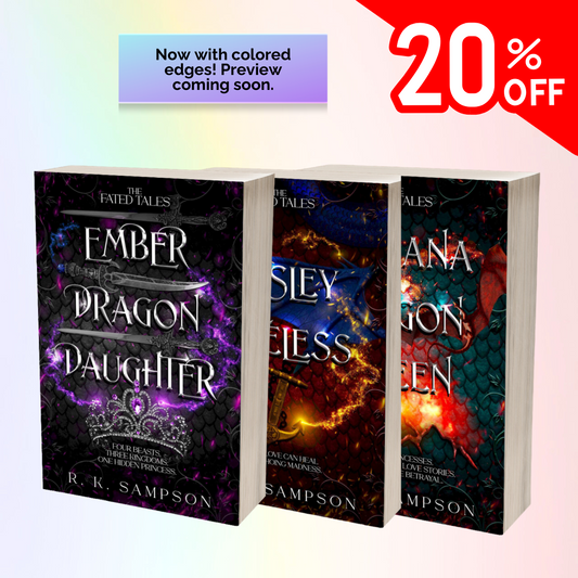 The Fated Tales Series Paperback Book Bundle: Ember Dragon Daughter, Hasley Fateless, Kariana Dragon Queen